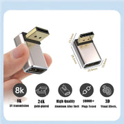 Convertitore adattatore Displayport maschio a Displayport femmina 8K 60Hz PD1.4, Up, Down, Left, Right