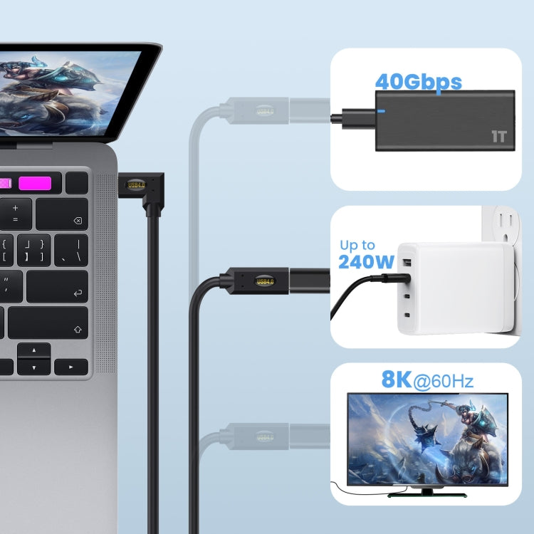 Cavo estensione dati USB-C 240W 1m a gomito