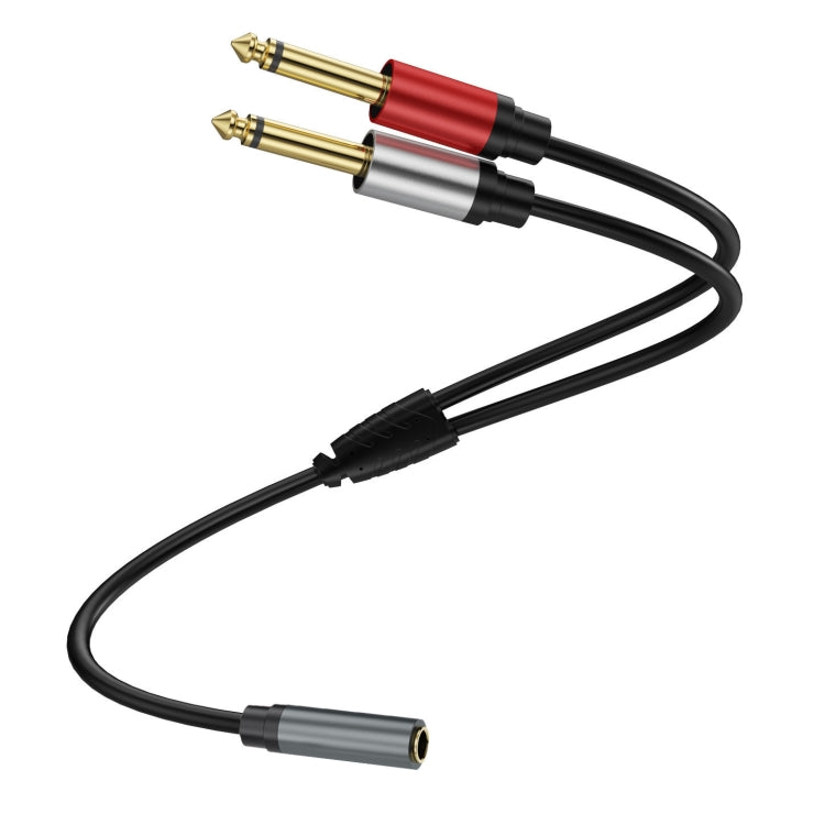 Cavo audio adattatore splitter mono Y da 3,5 mm TRS femmina a 2 x 6,35 mm TS maschio placcato oro, 0.3m, 1m, 2m, 3m, 5m