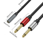Cavo adattatore audio splitter Y 3,5 mm a 2 x 6,35 mm oro