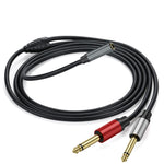 Cavo adattatore audio splitter Y 3,5 mm a 2 x 6,35 mm oro