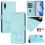 Custodia per telefono in pelle RFID con stampa Smile Embossing, For Samsung Galaxy A22 4G, For Samsung Galaxy A32 4G, For Samsung Galaxy A02 / M02, For Samsung Galaxy A72 4G / 5G