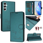 Custodia per telefono in pelle RFID con stampa Smile Embossing, For Samsung Galaxy A35 5G, For Samsung Galaxy A05 4G Global, For Samsung Galaxy A05s 4G Global, For Samsung Galaxy A25 5G Global