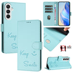 Custodia per telefono in pelle RFID con stampa Smile Embossing, For Samsung Galaxy A35 5G, For Samsung Galaxy A05 4G Global, For Samsung Galaxy A05s 4G Global, For Samsung Galaxy A25 5G Global