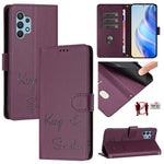 Custodia per telefono in pelle RFID con stampa Smile Embossing, For Samsung Galaxy A22 4G, For Samsung Galaxy A32 4G, For Samsung Galaxy A02 / M02, For Samsung Galaxy A72 4G / 5G