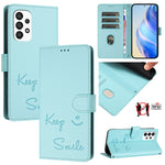 Custodia per telefono in pelle RFID con stampa Smile Embossing, For Samsung Galaxy A33 5G, For Samsung Galaxy A03 164mm, For Samsung Galaxy A03 166mm, For Samsung Galaxy A32 5G / M32 5G