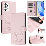 Custodia per telefono in pelle RFID con stampa Smile Embossing, For Samsung Galaxy A33 5G, For Samsung Galaxy A03 164mm, For Samsung Galaxy A03 166mm, For Samsung Galaxy A32 5G / M32 5G