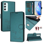 Custodia per telefono in pelle RFID con stampa Smile Embossing, For Samsung Galaxy A35 5G, For Samsung Galaxy A05 4G Global, For Samsung Galaxy A05s 4G Global, For Samsung Galaxy A25 5G Global