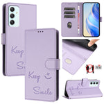 Custodia per telefono in pelle RFID con stampa Smile Embossing, For Samsung Galaxy A35 5G, For Samsung Galaxy A05 4G Global, For Samsung Galaxy A05s 4G Global, For Samsung Galaxy A25 5G Global