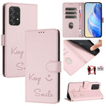 Custodia per telefono in pelle RFID con stampa Smile Embossing, For Samsung Galaxy A52 4G / 5G / A52s 5G, For Samsung Galaxy A03s 164mm, For Samsung Galaxy A03s 166mm, For Samsung Galaxy A03s 165.8mm