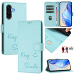 Custodia per telefono in pelle RFID con stampa Smile Embossing, For Samsung Galaxy A56 5G, For Samsung Galaxy A26 5G, For Samsung Galaxy A36 5G, For Samsung Galaxy A16 4G