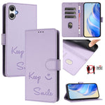 Custodia per telefono in pelle RFID con stampa Smile Embossing, For Galaxy A27 5G, For Samsung Galaxy A17 4G, For Samsung Galaxy A07 4G, For Samsung Galaxy A06 5G / 4G
