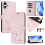 Custodia per telefono in pelle RFID con stampa Smile Embossing, For Galaxy A27 5G, For Samsung Galaxy A17 4G, For Samsung Galaxy A07 4G, For Samsung Galaxy A06 5G / 4G