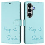 Custodia per telefono in pelle RFID con stampa Smile Embossing, For Galaxy A27 5G, For Samsung Galaxy A17 4G, For Samsung Galaxy A07 4G, For Samsung Galaxy A06 5G / 4G