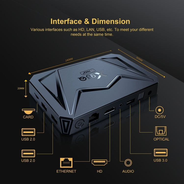 X96Q Pro+ Cortex-A55 Android 14 CPU octa-core 4K HD Internet Set-top Box, 2GB+16GB, 4GB+32GB