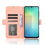Custodia per telefono in pelle con fessure per carte e texture in vitello effetto pelle, For Samsung Galaxy A06