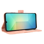 Custodia per telefono in pelle con fessure per carte e texture in vitello effetto pelle, For Samsung Galaxy A06