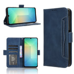 Custodia per telefono in pelle con fessure per carte e texture in vitello effetto pelle, For Samsung Galaxy A06