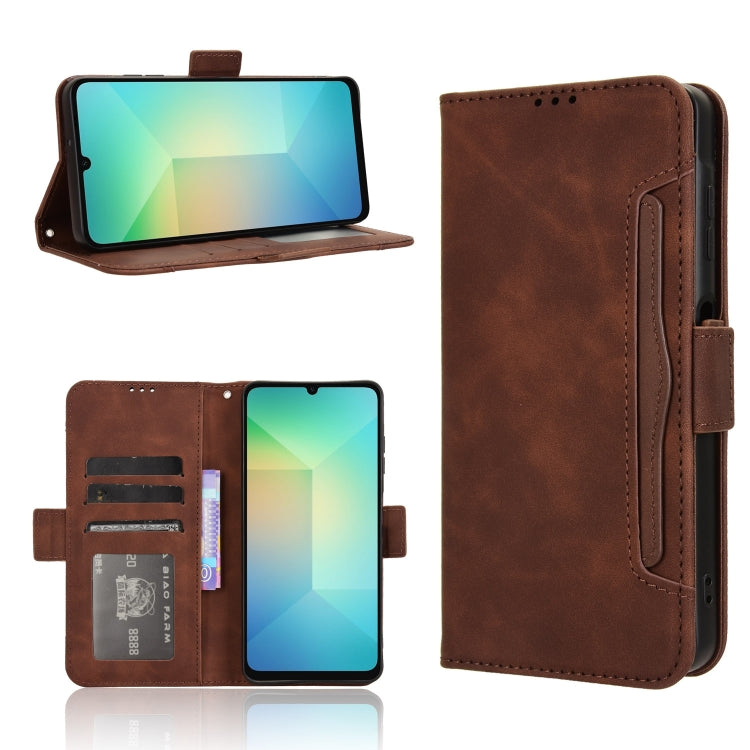 Custodia per telefono in pelle con fessure per carte e texture in vitello effetto pelle, For Samsung Galaxy A06