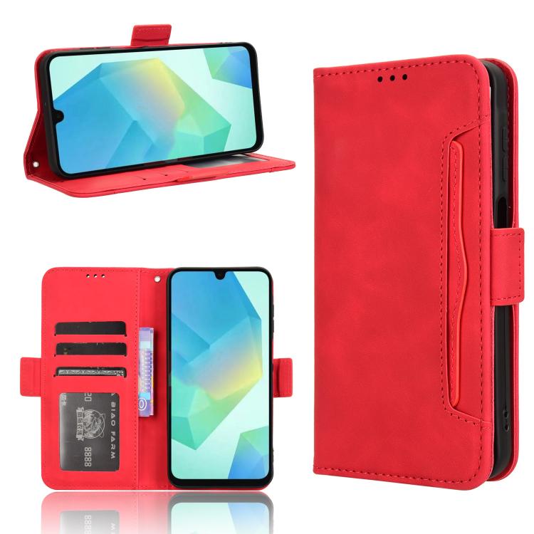 Custodia per telefono in pelle con fessure per carte e texture in vitello effetto pelle, For Samsung Galaxy A06 5G, For Samsung Galaxy A56 5G, For Samsung Galaxy A36 5G, For Samsung Galaxy A16 5G