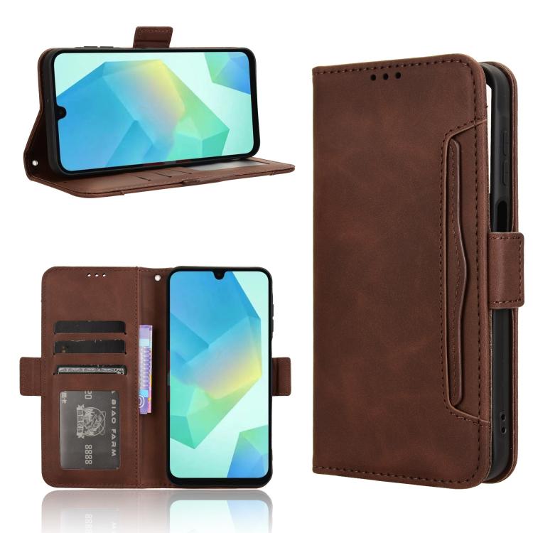 Custodia per telefono in pelle con fessure per carte e texture in vitello effetto pelle, For Samsung Galaxy A06 5G, For Samsung Galaxy A56 5G, For Samsung Galaxy A36 5G, For Samsung Galaxy A16 5G