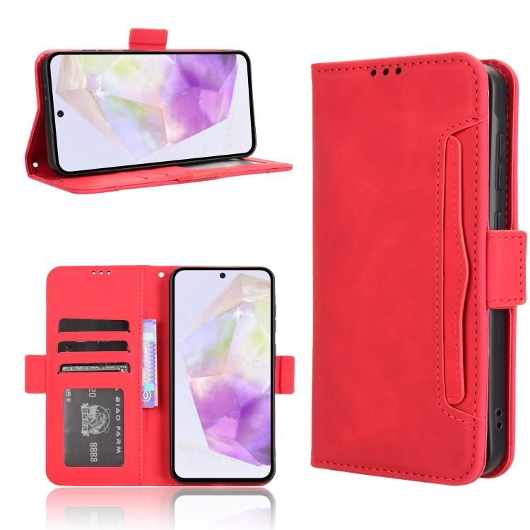Custodia per telefono in pelle con fessure per carte e texture in vitello effetto pelle, For Samsung Galaxy A06 5G, For Samsung Galaxy A56 5G, For Samsung Galaxy A36 5G, For Samsung Galaxy A16 5G