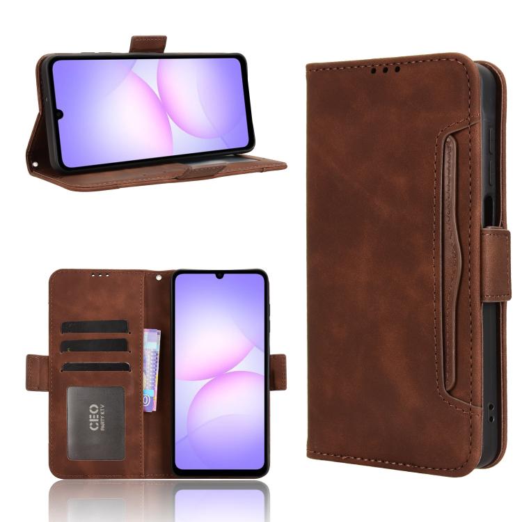 Custodia per telefono in pelle con fessure per carte e texture in vitello effetto pelle, For Galaxy A57 5G, For Galaxy A37 5G, For Galaxy A27 5G, For Samsung Galaxy A07 4G