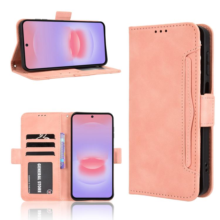 Custodia per telefono in pelle con fessure per carte e texture in vitello effetto pelle, For Galaxy A57 5G, For Galaxy A37 5G, For Galaxy A27 5G, For Samsung Galaxy A07 4G