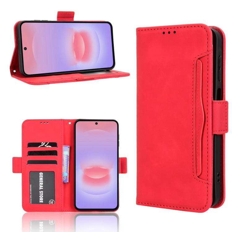 Custodia per telefono in pelle con fessure per carte e texture in vitello effetto pelle, For Galaxy A57 5G, For Galaxy A37 5G, For Galaxy A27 5G, For Samsung Galaxy A07 4G
