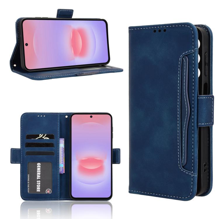 Custodia per telefono in pelle con fessure per carte e texture in vitello effetto pelle, For Galaxy A57 5G, For Galaxy A37 5G, For Galaxy A27 5G, For Samsung Galaxy A07 4G