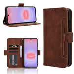Custodia per telefono in pelle con fessure per carte e texture in vitello effetto pelle, For Galaxy A57 5G, For Galaxy A37 5G, For Galaxy A27 5G, For Samsung Galaxy A07 4G