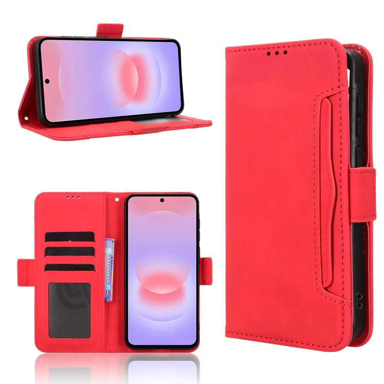 Custodia per telefono in pelle con fessure per carte e texture in vitello effetto pelle, For Galaxy A57 5G, For Galaxy A37 5G, For Galaxy A27 5G, For Samsung Galaxy A07 4G