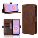 Custodia per telefono in pelle con fessure per carte e texture in vitello effetto pelle, For Galaxy A57 5G, For Galaxy A37 5G, For Galaxy A27 5G, For Samsung Galaxy A07 4G