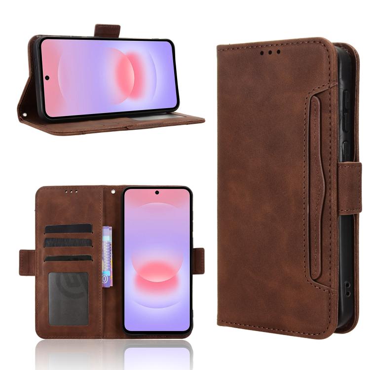 Custodia per telefono in pelle con fessure per carte e texture in vitello effetto pelle, For Galaxy A57 5G, For Galaxy A37 5G, For Galaxy A27 5G, For Samsung Galaxy A07 4G