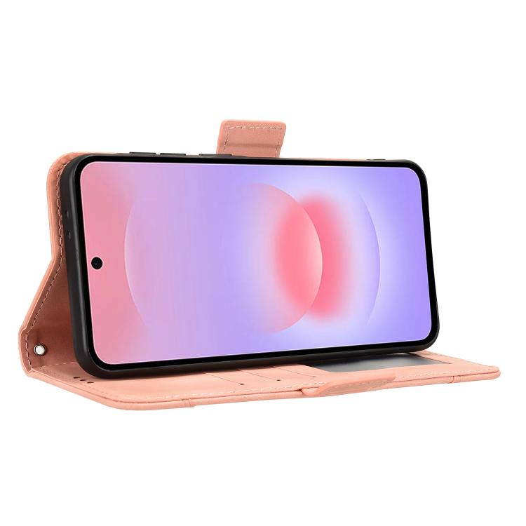 Custodia per telefono in pelle con fessure per carte e texture in vitello effetto pelle, For Galaxy A57 5G, For Galaxy A37 5G, For Galaxy A27 5G, For Samsung Galaxy A07 4G