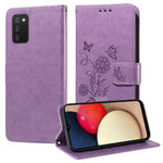 Custodia per telefono in pelle con fiori di farfalla in rilievo, For Galaxy A03s 166mm EU, For Galaxy A02s 166mm US, For Galaxy A22 5G, For Galaxy A32 4G