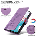 Custodia per telefono in pelle con fiori di farfalla in rilievo, For Galaxy A03s 166mm EU, For Galaxy A02s 166mm US, For Galaxy A22 5G, For Galaxy A32 4G