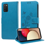 Custodia per telefono in pelle con fiori di farfalla in rilievo, For Galaxy A03s 166mm EU, For Galaxy A02s 166mm US, For Galaxy A22 5G, For Galaxy A32 4G