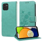 Custodia per telefono in pelle con fiori di farfalla in rilievo, For Galaxy A33 5G, For Galaxy A03 166mm EU, For Galaxy A03 164mm Global, For Galaxy A22 4G EU