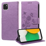 Custodia per telefono in pelle con fiori di farfalla in rilievo, For Galaxy A33 5G, For Galaxy A03 166mm EU, For Galaxy A03 164mm Global, For Galaxy A22 4G EU