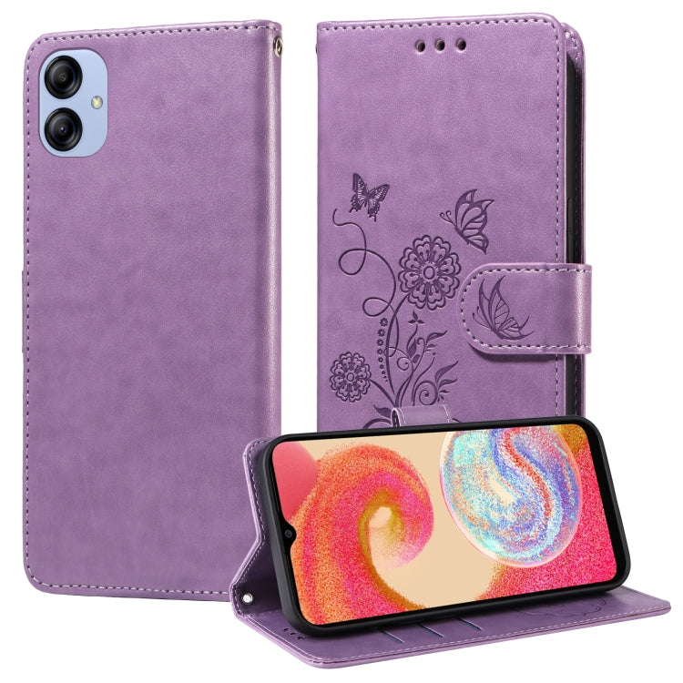 Custodia per telefono in pelle con fiori di farfalla in rilievo, For Galaxy A25 5G Global, For Galaxy A25 5G Japan Version / A25e, For Galaxy A23 4G / 5G, For Galaxy A04e 4G / F04