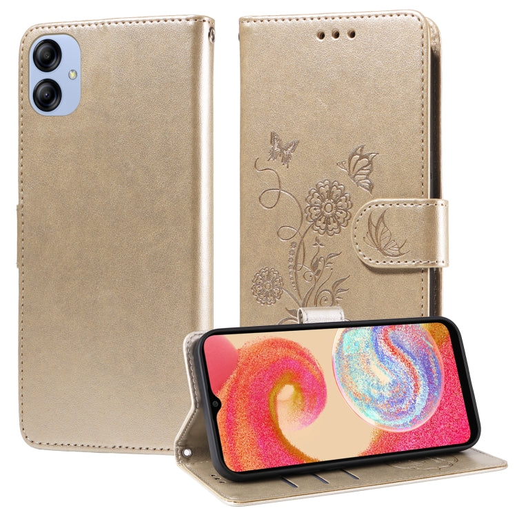 Custodia per telefono in pelle con fiori di farfalla in rilievo, For Galaxy A25 5G Global, For Galaxy A25 5G Japan Version / A25e, For Galaxy A23 4G / 5G, For Galaxy A04e 4G / F04