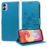 Custodia per telefono in pelle con fiori di farfalla in rilievo, For Galaxy A25 5G Global, For Galaxy A25 5G Japan Version / A25e, For Galaxy A23 4G / 5G, For Galaxy A04e 4G / F04