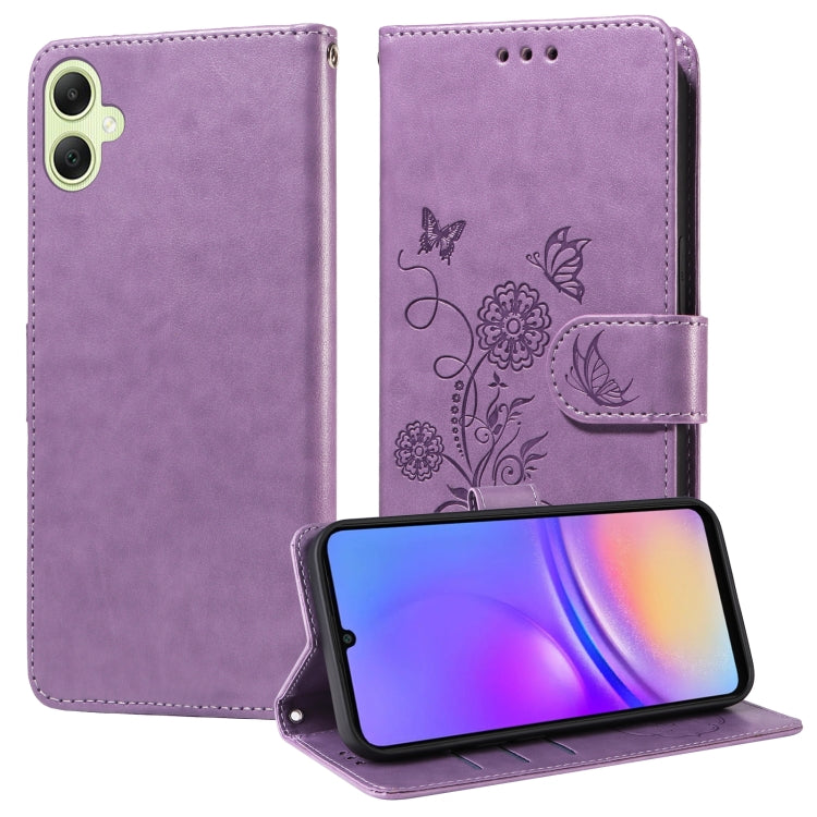 Custodia per telefono in pelle con fiori di farfalla in rilievo, For Galaxy A55 5G, For Galaxy A35 5G, For Galaxy A05, For Galaxy A05s