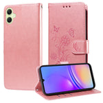 Custodia per telefono in pelle con fiori di farfalla in rilievo, For Galaxy A55 5G, For Galaxy A35 5G, For Galaxy A05, For Galaxy A05s