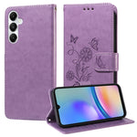 Custodia per telefono in pelle con fiori di farfalla in rilievo, For Galaxy A55 5G, For Galaxy A35 5G, For Galaxy A05, For Galaxy A05s