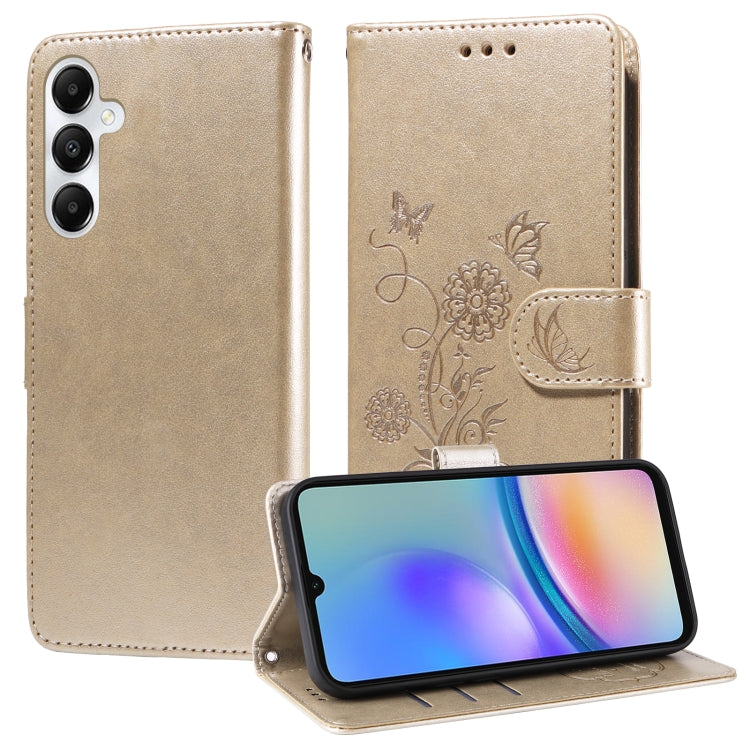 Custodia per telefono in pelle con fiori di farfalla in rilievo, For Galaxy A55 5G, For Galaxy A35 5G, For Galaxy A05, For Galaxy A05s