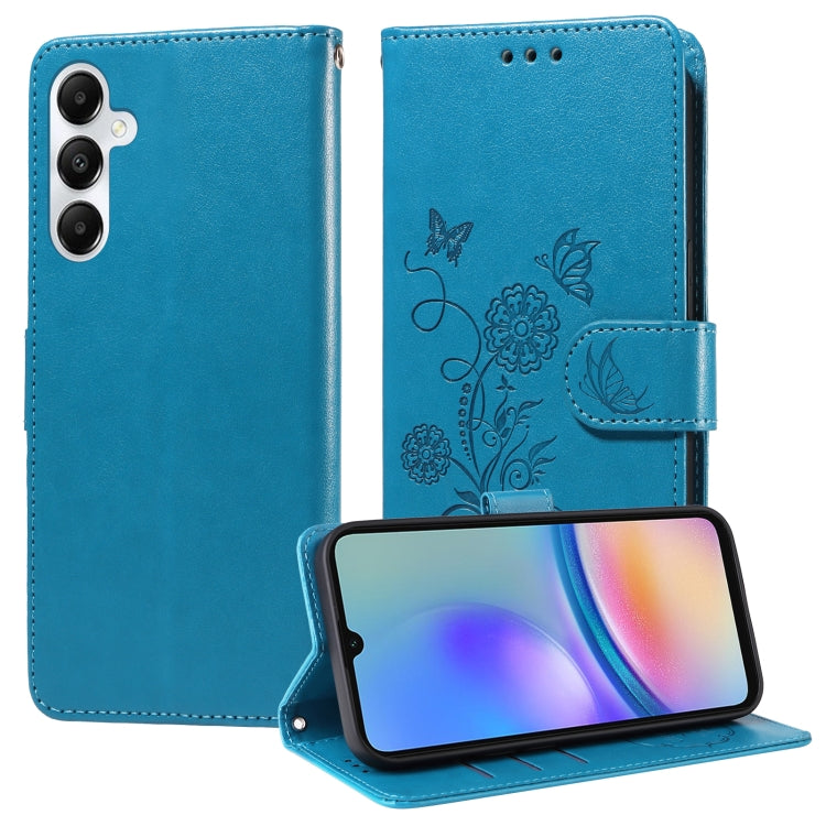 Custodia per telefono in pelle con fiori di farfalla in rilievo, For Galaxy A55 5G, For Galaxy A35 5G, For Galaxy A05, For Galaxy A05s