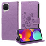 Custodia per telefono in pelle con fiori di farfalla in rilievo, For Galaxy A12 4G / 5G, For Galaxy A13 4G / 5G, For Galaxy A53 5G, For Galaxy A73 5G