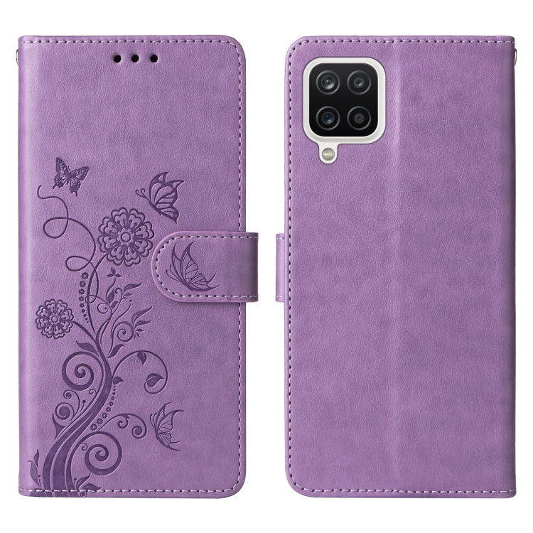 Custodia per telefono in pelle con fiori di farfalla in rilievo, For Galaxy A12 4G / 5G, For Galaxy A13 4G / 5G, For Galaxy A53 5G, For Galaxy A73 5G